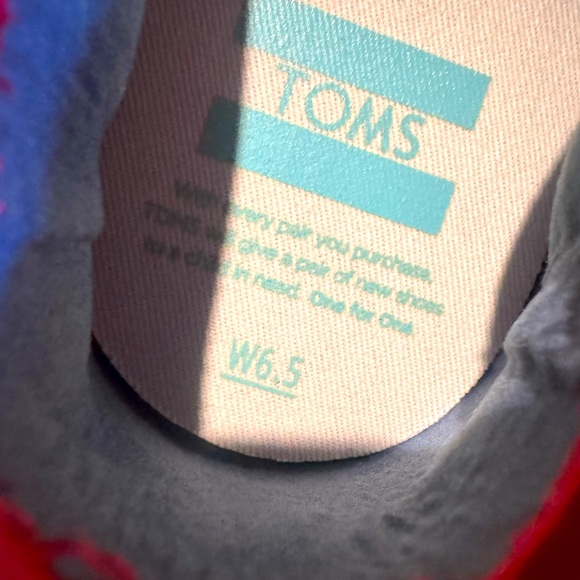TOMS Limited Edition Womens Alpargata Blue Snow White Canvas Shoes NWOT 6.5W - Picture 4 of 9